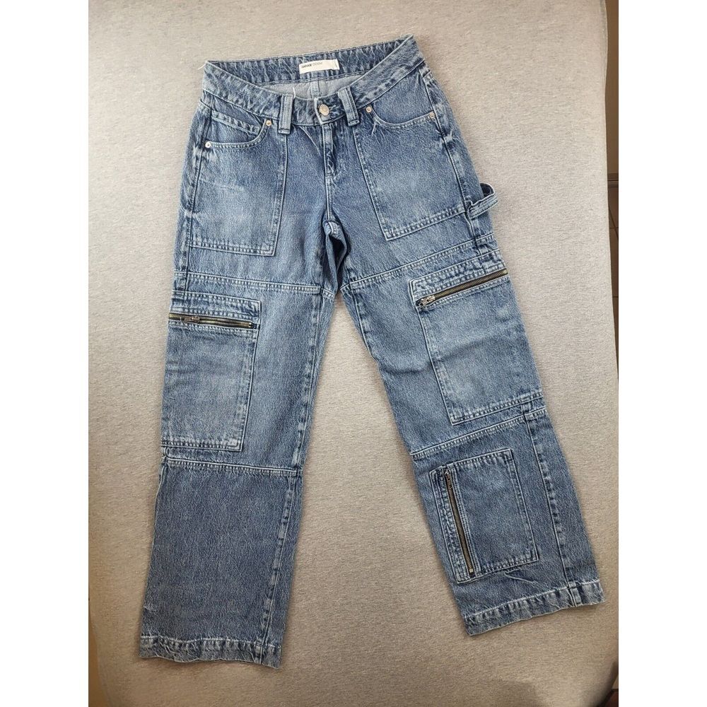 Garage High Rise Super Wide Leg Cargo Carpenter Skater‎ Style Jeans Sz 26x31
